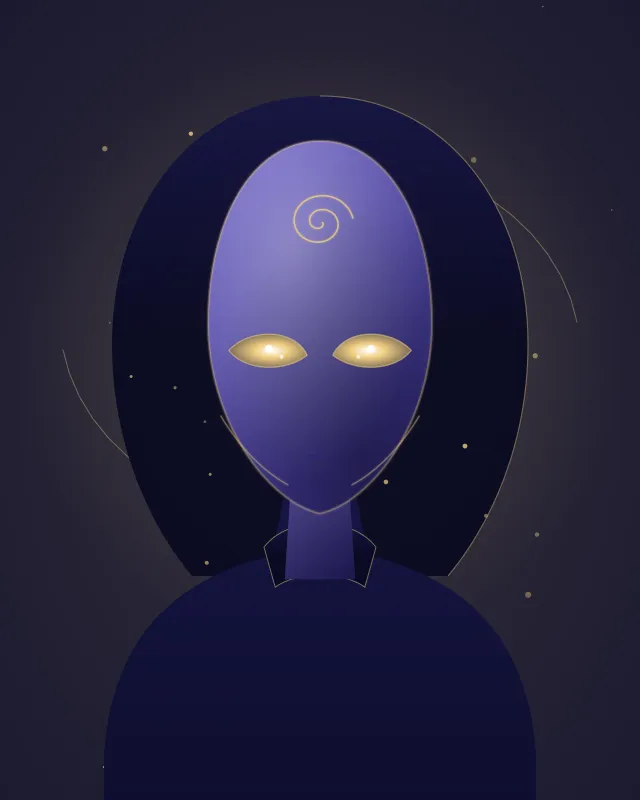 Illustrated portrait of a Andromedan