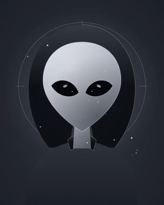 Illustrated portrait of a Grey